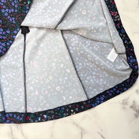 French Connection Aubine Drape VNeck Black Floral Tie Sleeve Dress US 2 NWT $128 - Picture 11 of 13